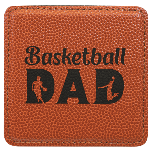 Basketball Leatherette Square Coaster