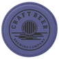 Purple Leatherette Round Coaster