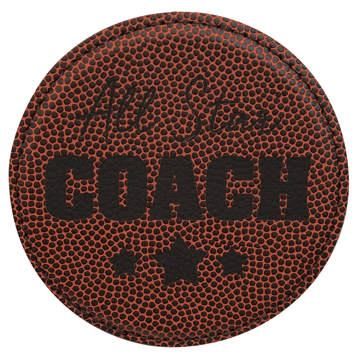 Football Leatherette Round Coaster