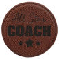 Football Leatherette Round Coaster