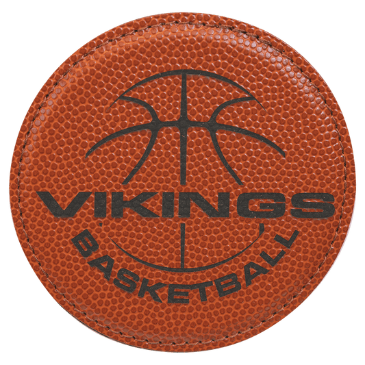 Basketball Leatherette Round Coaster