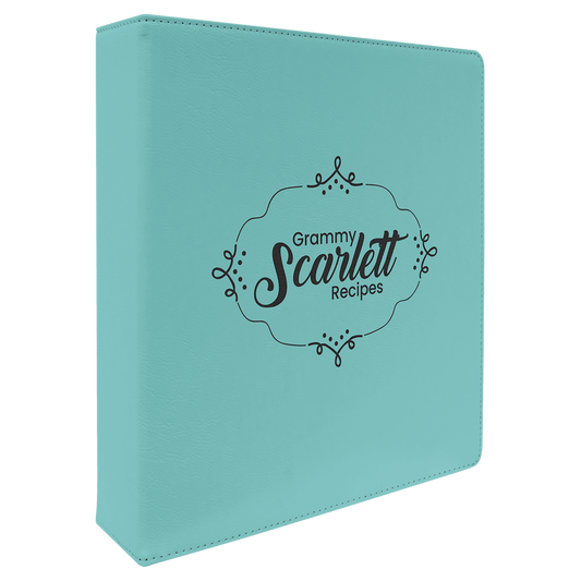Teal Leatherette 3-Ring Binder with 2" Slant D Rings