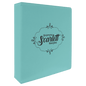 Teal Leatherette 3-Ring Binder with 2" Slant D Rings