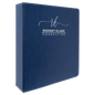 Blue/Silver Leatherette 3-Ring Binder with 2" Slant D Rings
