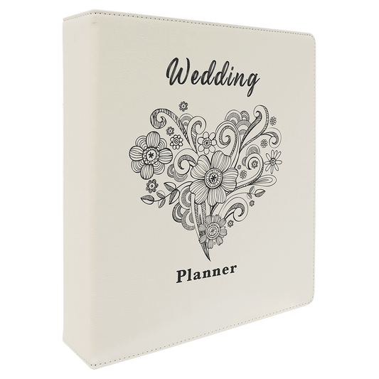 White Leatherette 3-Ring Binder with 2" Slant D Rings