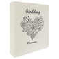 White Leatherette 3-Ring Binder with 2" Slant D Rings