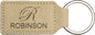 Light Brown Leatherette Rectangle Keychain