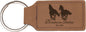 Dark Brown Leatherette Rectangle Keychain