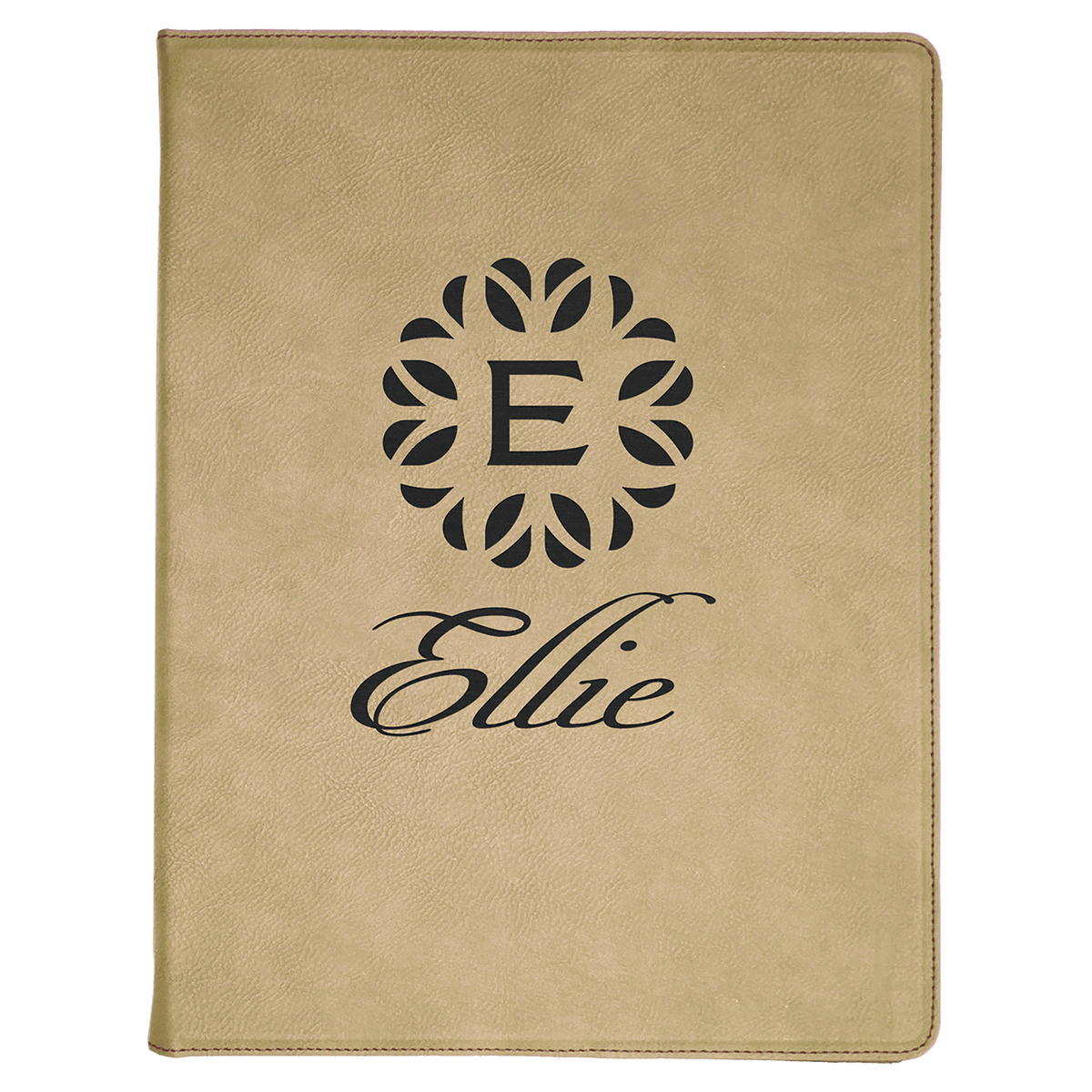 Light Brown Leatherette Portfolio with Notepad