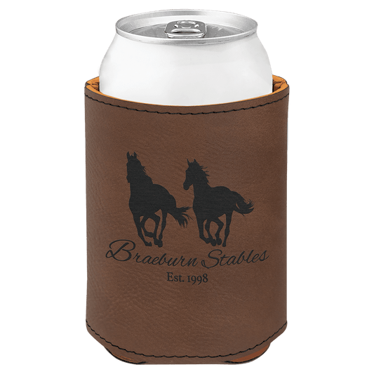 Dark Brown Leatherette Beverage Holder