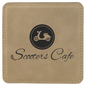 Light Brown Square Leatherette Coaster