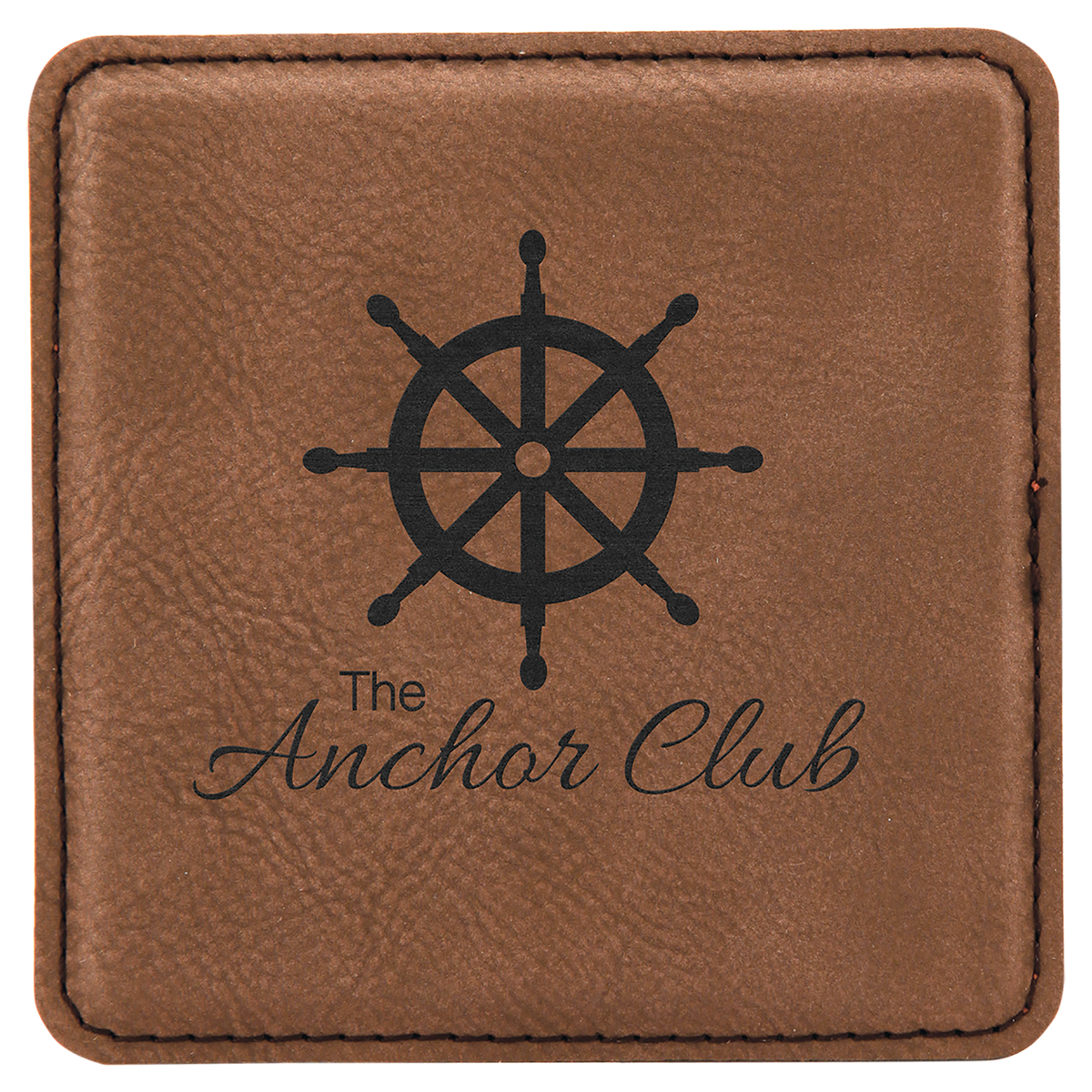 Dark Brown Square Leatherette Coaster