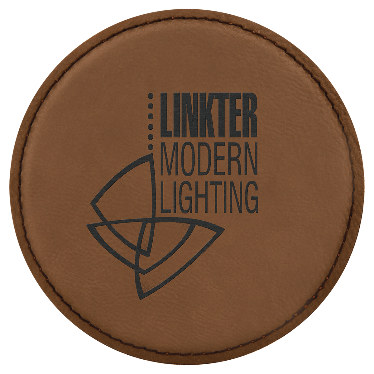 Dark Brown Round Leatherette Coaster