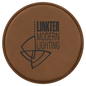 Dark Brown Round Leatherette Coaster