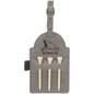 Gray Leatherette Golf Bag Tag with Wooden Tees