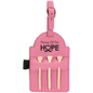 Pink Leatherette Golf Bag Tag with Wooden Tees