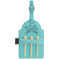 Teal Leatherette Golf Bag Tag with Wooden Tees