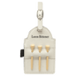 White Leatherette Golf Bag Tag with Wooden Tees