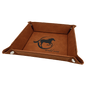 Rawhide Leatherette Folding Tray with Silver Snaps