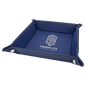 Blue/Silver Leatherette Folding Tray with Silver Snaps
