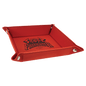 6" x 6" Red Laserable Leatherette Snap Up Tray with Silver Snaps