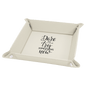 White Leatherette Folding Tray with Silver Snaps