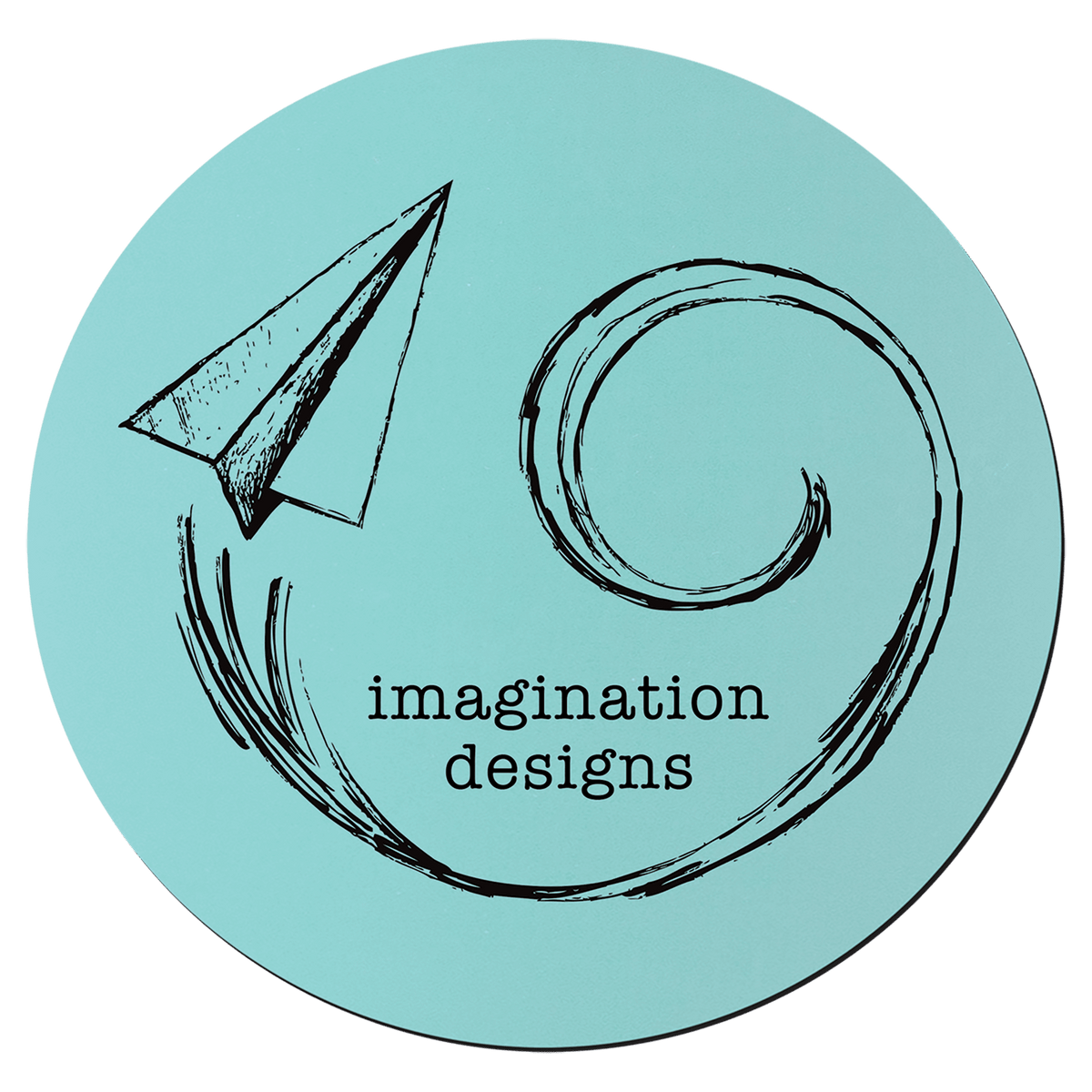 Round Teal/Black Silicone Coaster