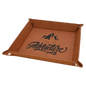 9" x 9" Rawhide Laserable Leatherette Snap Up Tray with Silver Snaps