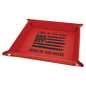 Red Laserable Leatherette Snap Up Tray with Silver Snaps