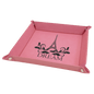 9" x 9" Pink Laserable Leatherette Snap Up Tray with Silver Snaps