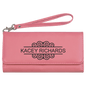 Pink Lasered Leatherette Wallet with Wrist Strap