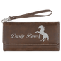 Rustic/Silver Lasered Leatherette Wallet with Wrist Strap