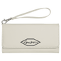 White Lasered Leatherette Wallet with Wrist Strap