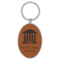 Rawhide Lasered Leatherette/Metal Oval Keychain