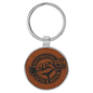 Rawide Lasered Leatherette/Metal Round Keychain