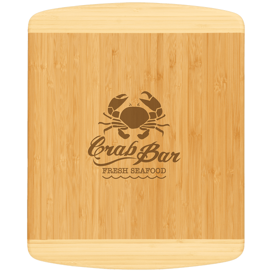 Medium Genuine Bamboo Two-Tone Rectangle Cutting Board