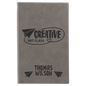 Gray Lasered Leatherette Sketch Book with White Unlined Paper