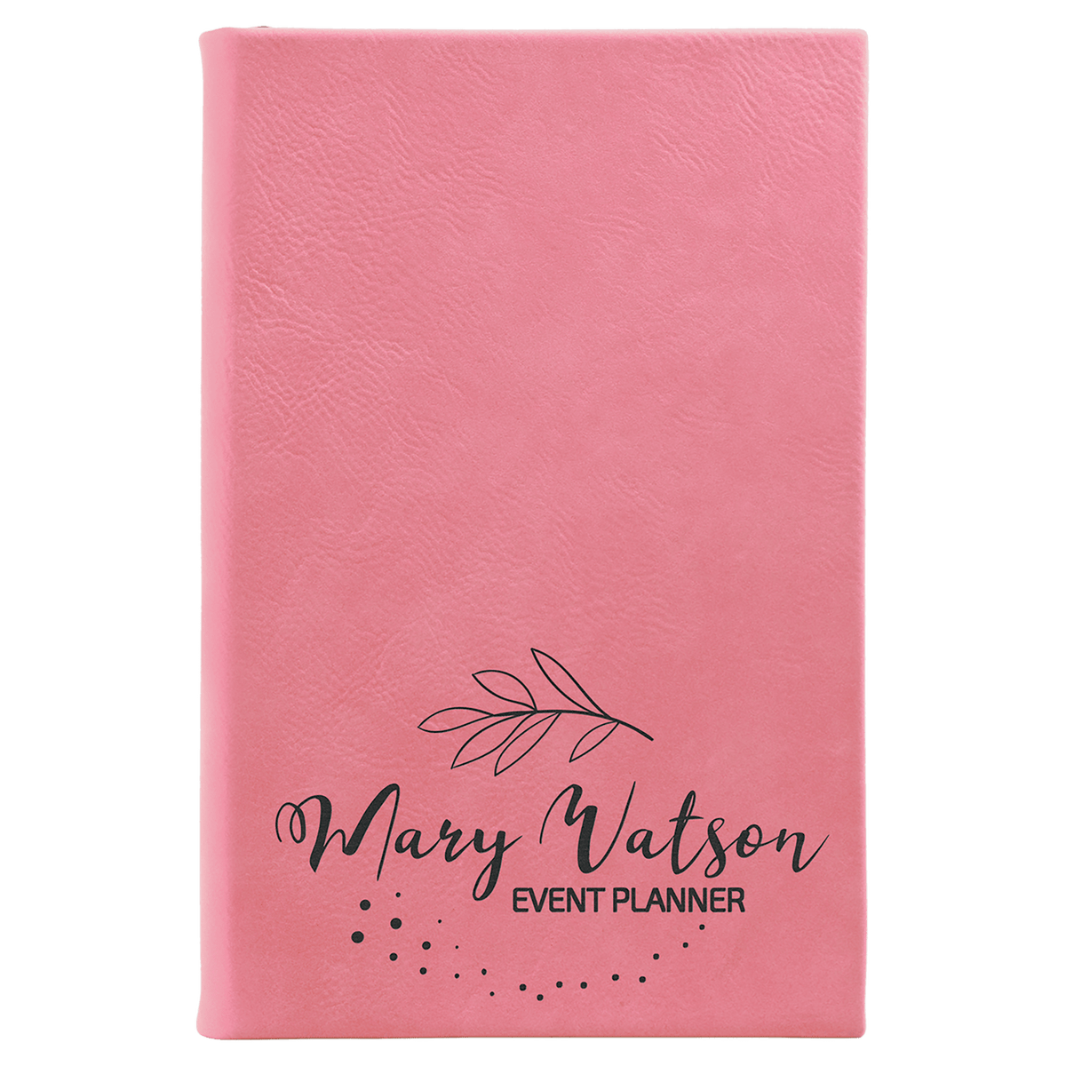 Pink Lasered Leatherette Sketch Book with White Unlined Paper