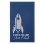 Blue/Silver Lasered Leatherette Sketch Book with White Unlined Paper