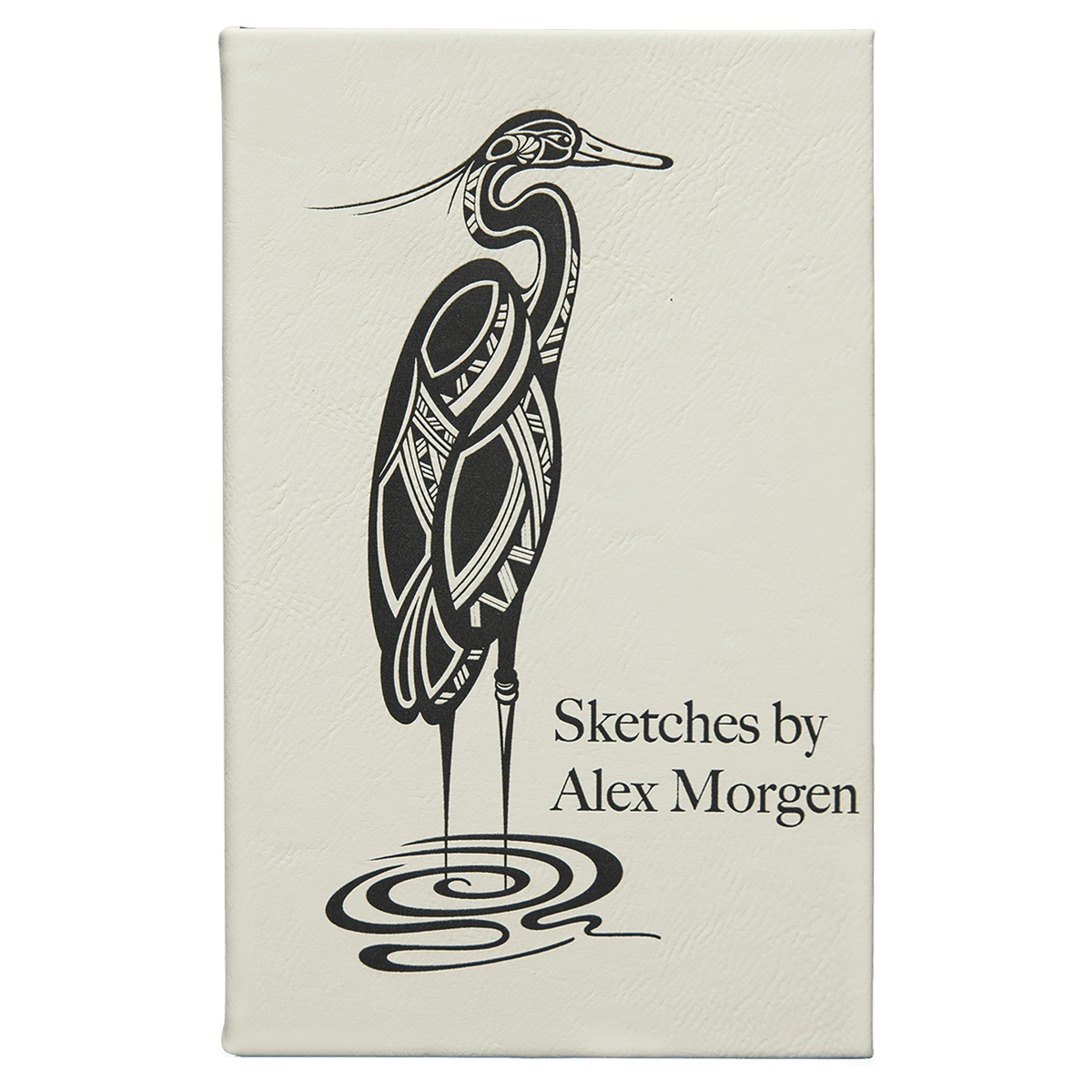 White Lasered Leatherette Sketch Book with White Unlined Paper