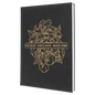 Black/Gold Lasered Leatherette Journal with Lined Paper