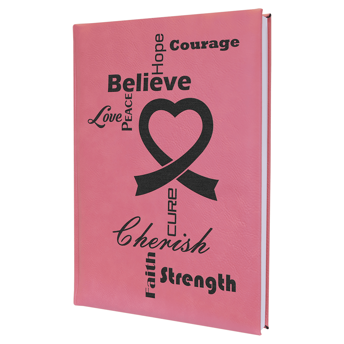 Pink Lasered Leatherette Journal with Lined Paper