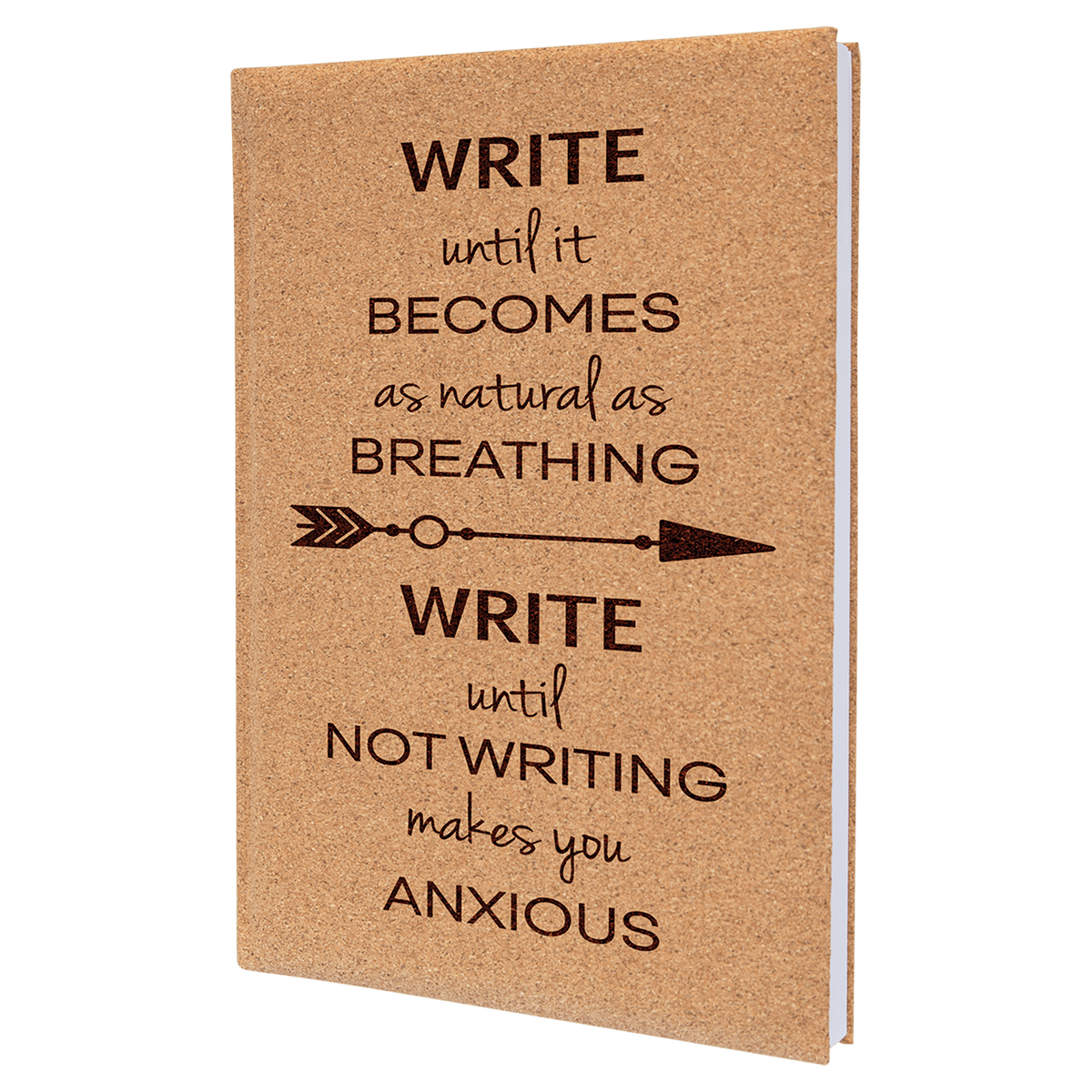 Cork Lasered Leatherette Journal with Lined Paper