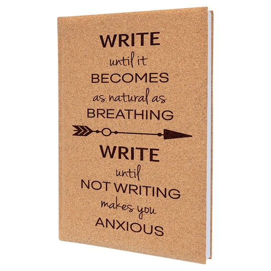Cork Lasered Leatherette Journal with Lined Paper