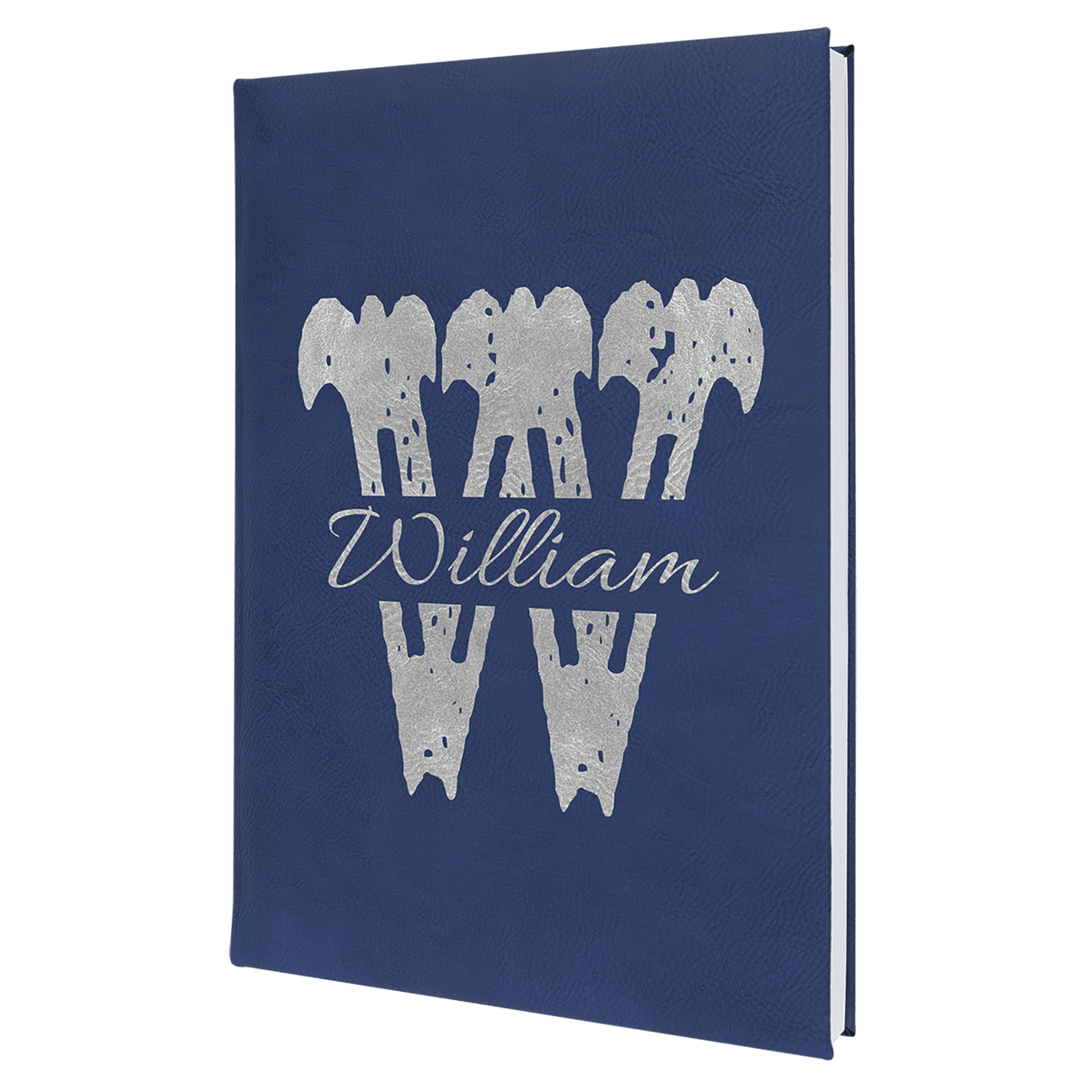 Blue/Silver Lasered Leatherette Journal with Lined Paper