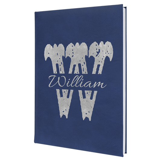 Blue/Silver Lasered Leatherette Journal with Lined Paper