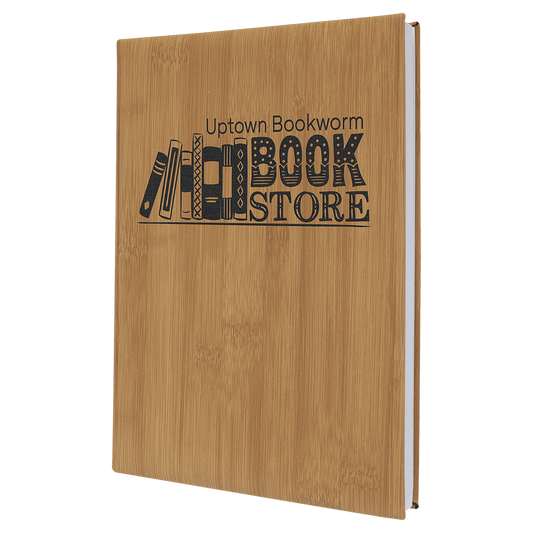 Bamboo Lasered Leatherette Journal with Lined Paper