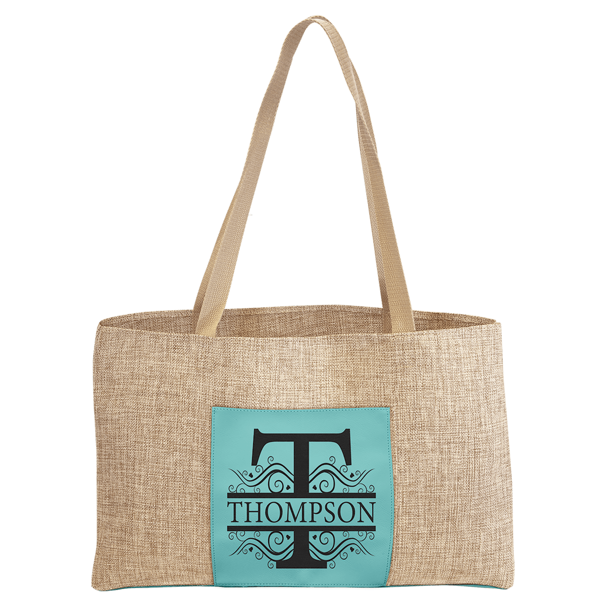 5urlap Bag with 5" Gusset and Leatherette Trim-Teal