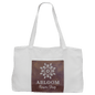 White Canvas Bag with 5" Gusset and Leatherette Trim-Rustic/Silver