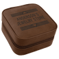 Dark Brown Lasered Leatherette Travel Jewelry Box